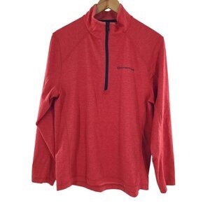 Vineyard Vines Sankaty Performance Coral Medium Performance Fleece Grid Pullover